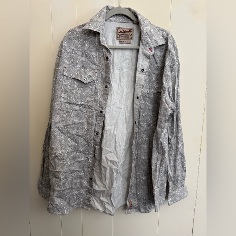 Cavenders Rafter C Pearl Snap Shirt Size L